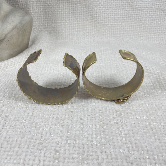 Set of Two Contemporary Artisan Cuff Bracelets Adjustable - Picture 5 of 7